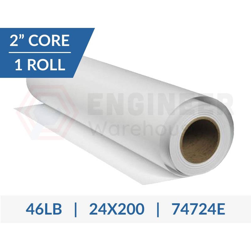 Dietzgen 24″ x 200′ 747 46lb Inkjet Coated Matte Paper – 1 Roll per Carton – 74724E-C