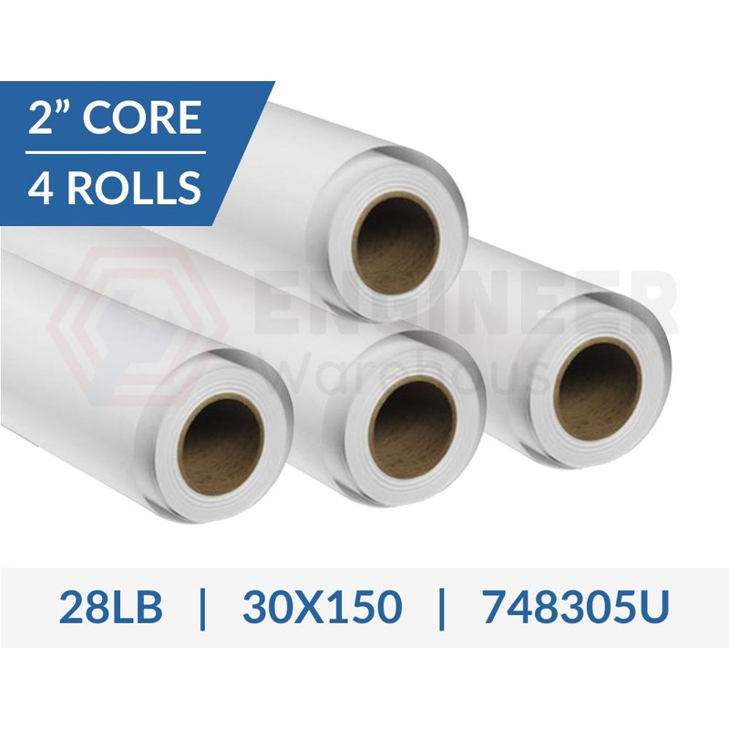 Dietzgen 30″ x 150′ 748 28lb Inkjet Coated Matte Paper – 4 Rolls per Carton – 748305U