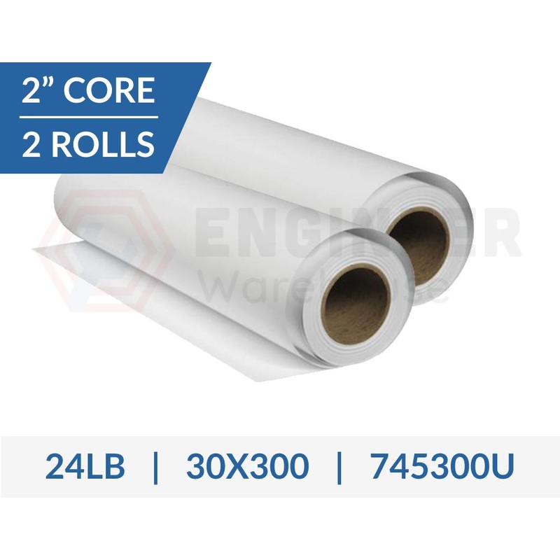 Dietzgen 30″ x 300′ 745 24lb Inkjet Coated Matte Paper – 2 Rolls per Carton – 745300U