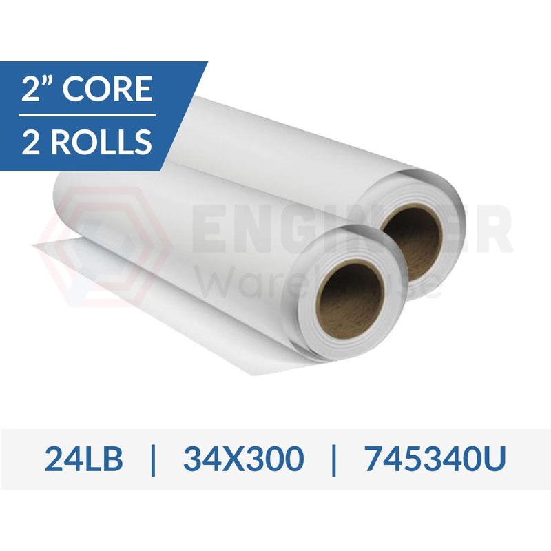 Dietzgen 34″ x 300′ 745 24lb Inkjet Coated Matte Paper – 2 Rolls per Carton – 745340U