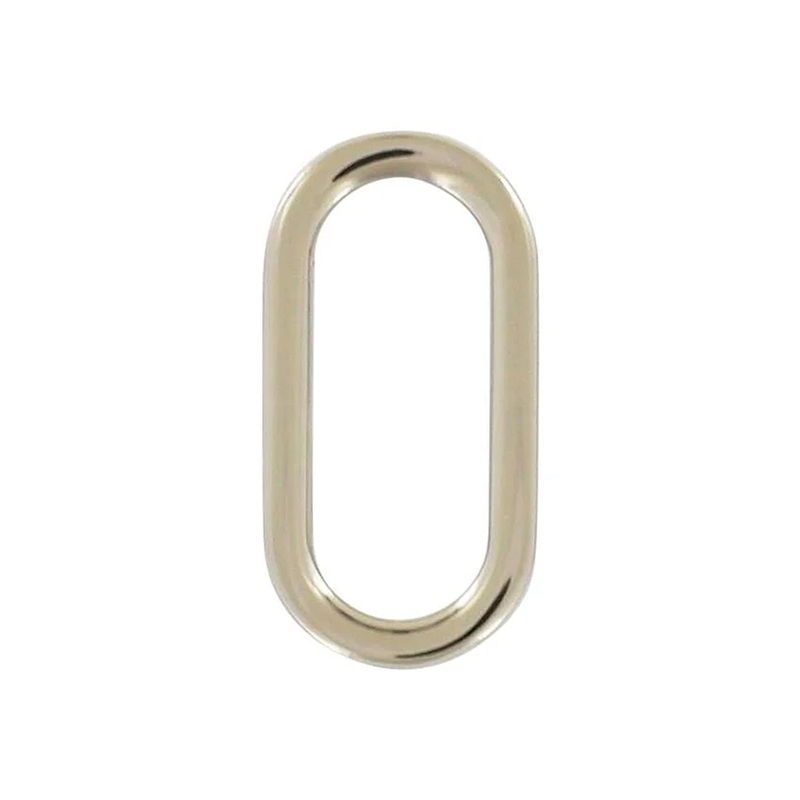 1″ Shiny Nickel, Cast Oval Flat Ring, Zinc Alloy, #P-2554-NIC
