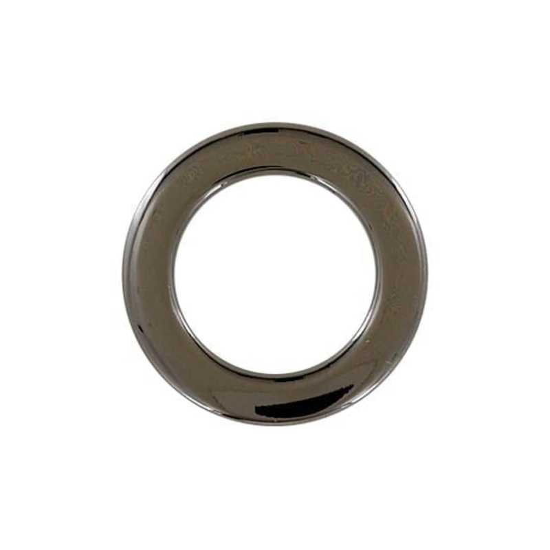 3/4″ Shiny Gunmetal, Flat Round Ring, Zinc Alloy, #P-3163-GUNM