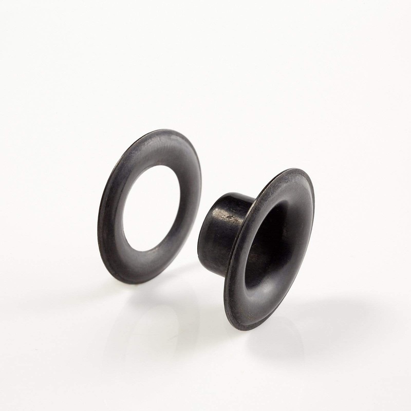 #4 Black, Grommet with Washer, Solid Brass, #GROM-4-BLK