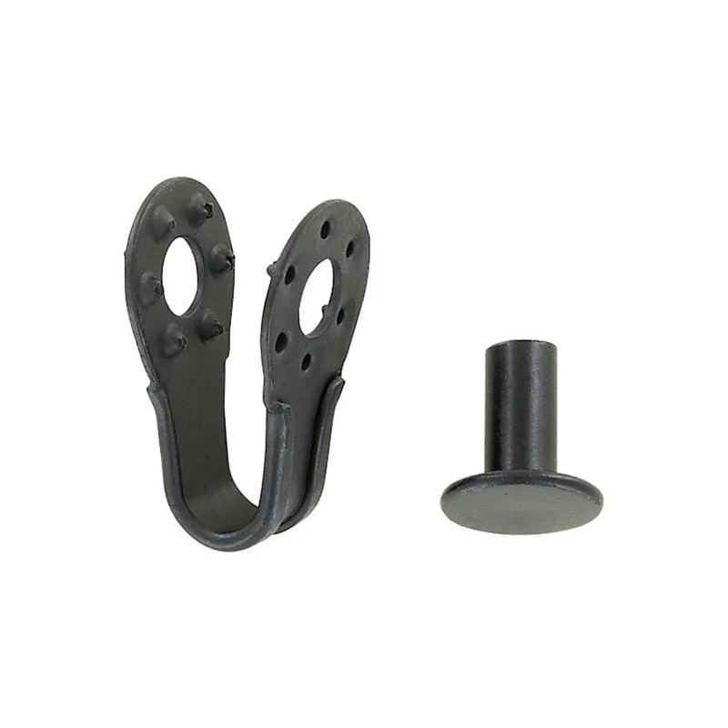 1/4″ Black, Boot Hook with Rivet, Steel, #A-342