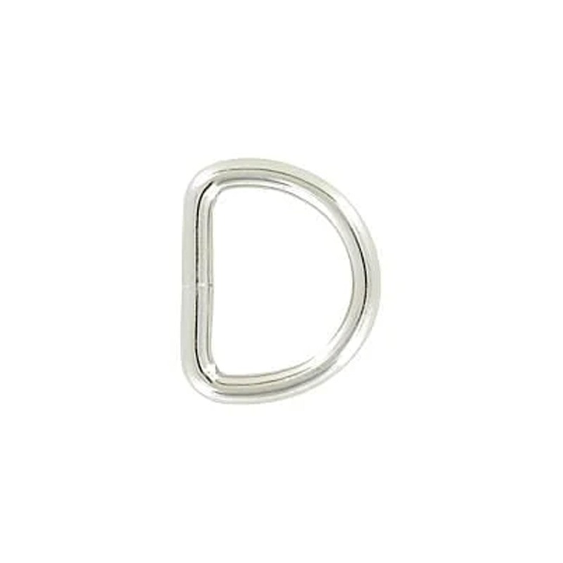 3/4″ Shiny Nickel, Welded D Ring, Steel, #D-408-3-4-NP