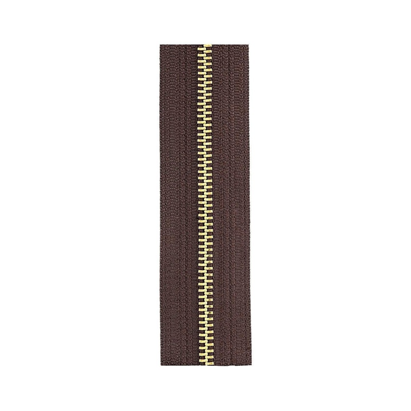 #5 Brown, YKK Metal Chain Zipper Tape with Brass Teeth, #5M-BRO-B