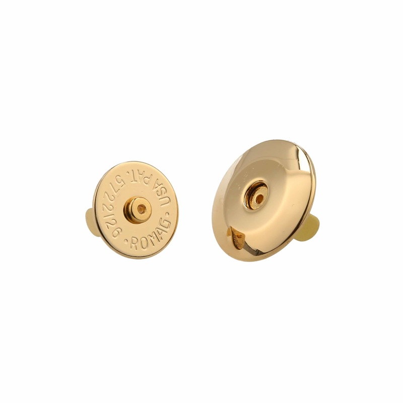 19mm Gold, Beveled Low Profile Magnetic Snap, Steel, #P-2407-GOLD
