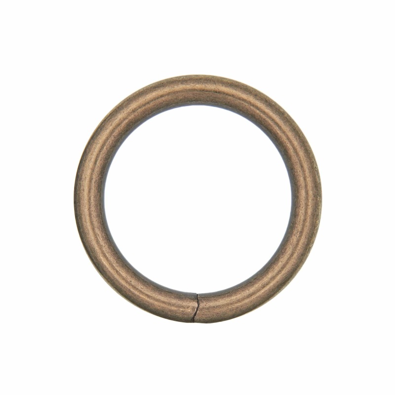 1 1/2″ Anique Brass, Welded Round Ring, Steel, #P-2236-ANTB
