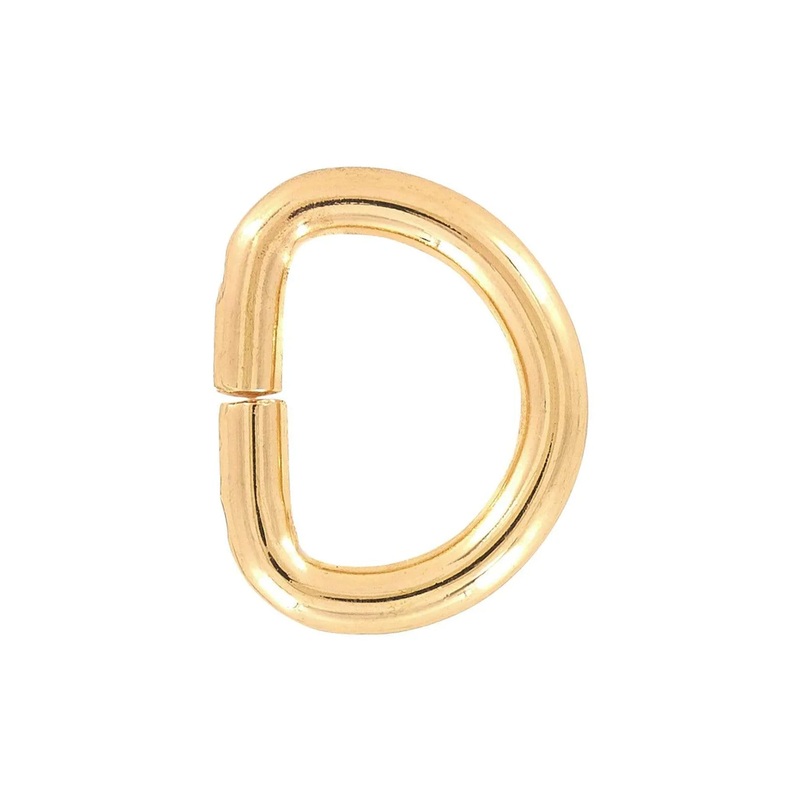 1/2″ Shiny Gold, Split D Ring, Steel, #P-2926-GOLD