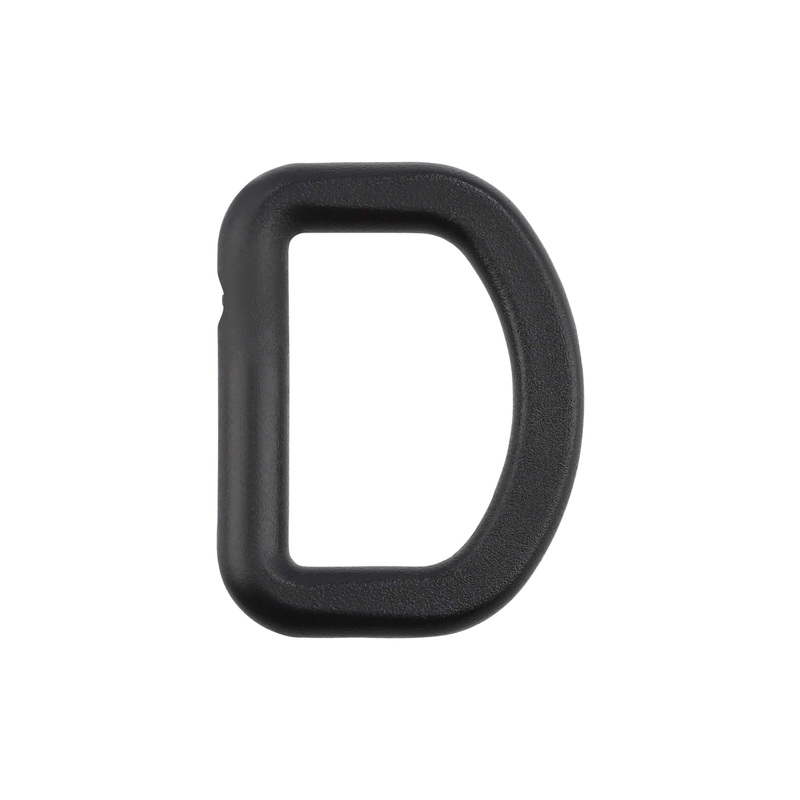 1″ Black, Solid D Ring, Plastic, #DR-1