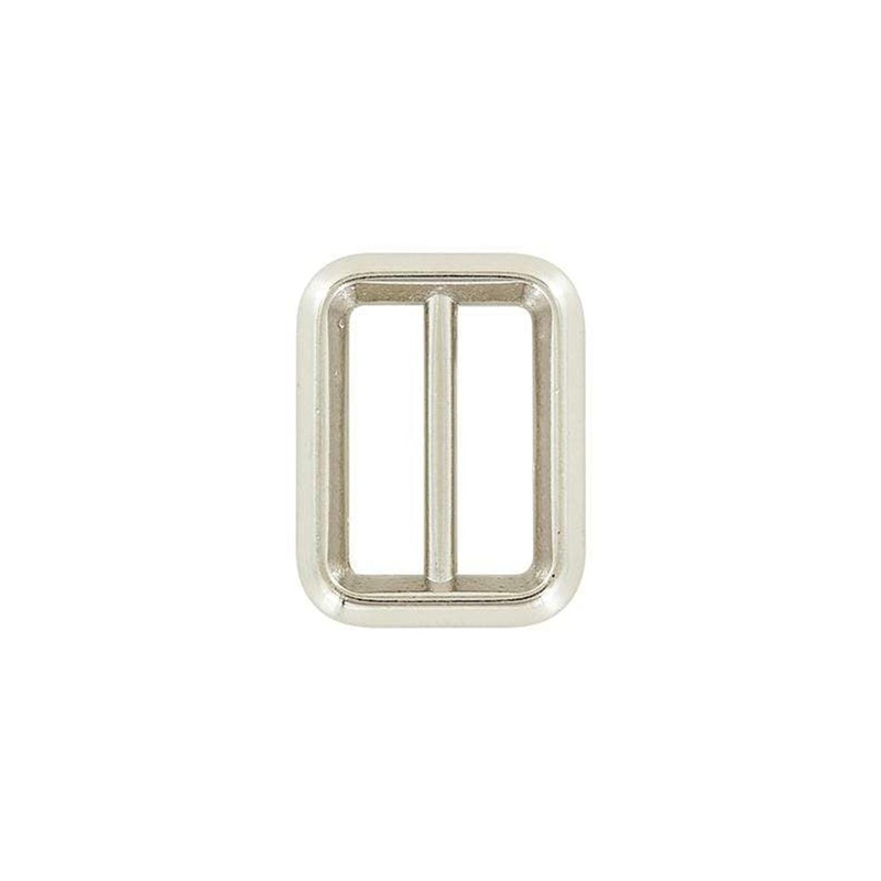 1″ Shiny Nickel, Cast Beveled Cast Double Loop Slide, Zinc Alloy, #P-2894-NIC