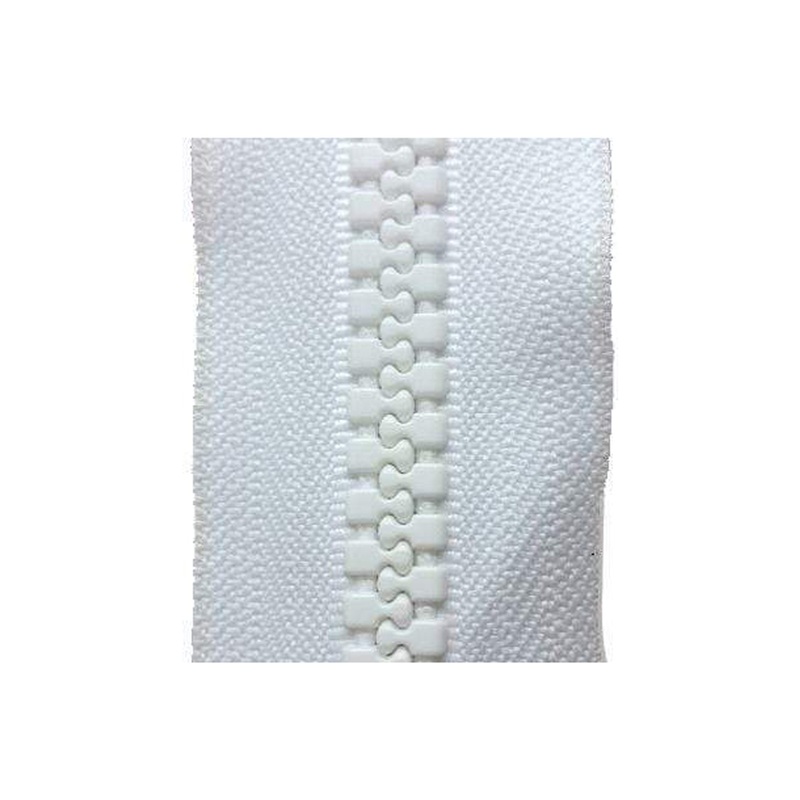 #10 White, YKK Vislon Zipper Chain Tape with White Plastic Teeth, #10V-WHT
