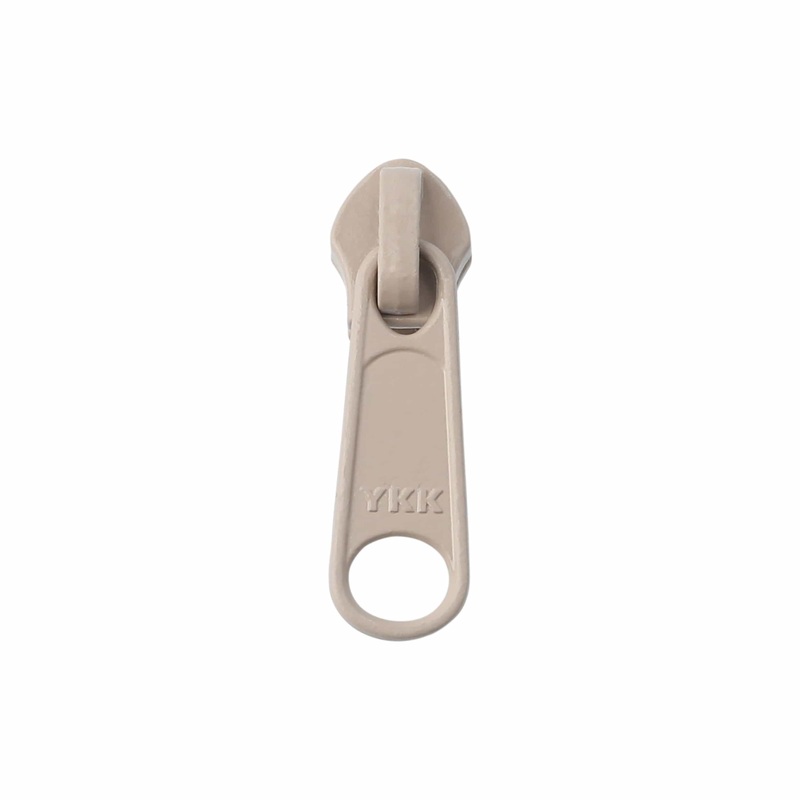 #5 Beige, Coil, YKK Long Tab Semi-Swivel Zipper Slider, Zinc Alloy, #5CN-1-BGE