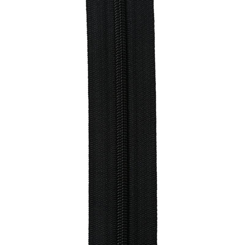 #5 Black, YKK Racquet Coil Zipper Tape, Nylon, #5RC-BLK