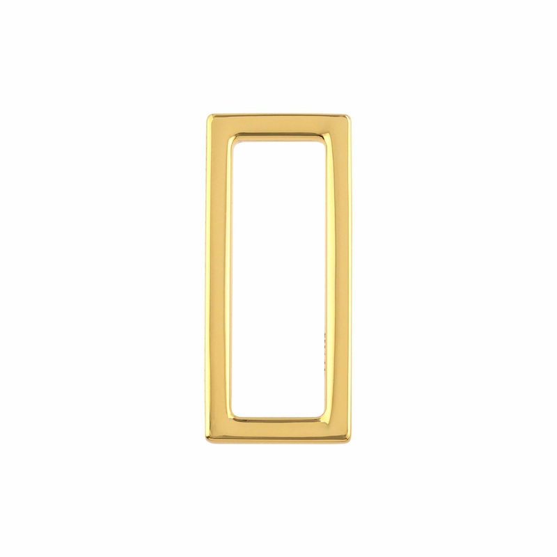 1 1/2″ Shiny Gold, Rectangular Ring, Zinc Alloy, #P-3114-GOLD