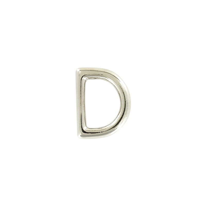 1/2″ Shiny Nickel, Cast D Ring, Solid Brass, #P-1935-SBN