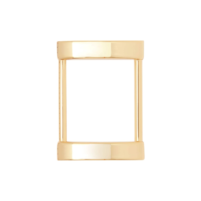 1″ Shiny Gold, Solid Concave Rectangular Ring, Zinc Alloy, #P-2559-GOLD