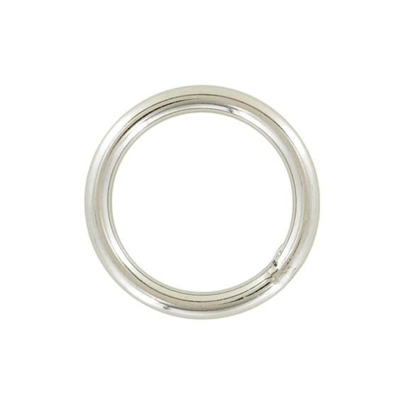 1″ Shiny Nickel, Welded Round Ring, Stainless Steel, #P-2669