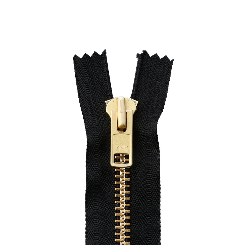 #10, Metal, Black, 12″ YKK Closed End Zipper with Brass Teeth, #9CEB-12-BLK