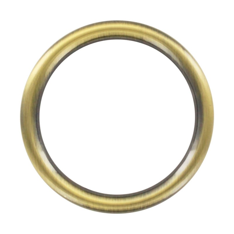 2″ Antique Brass, Cast Flat Round Ring, Zinc Alloy, #P-2550-ANTB