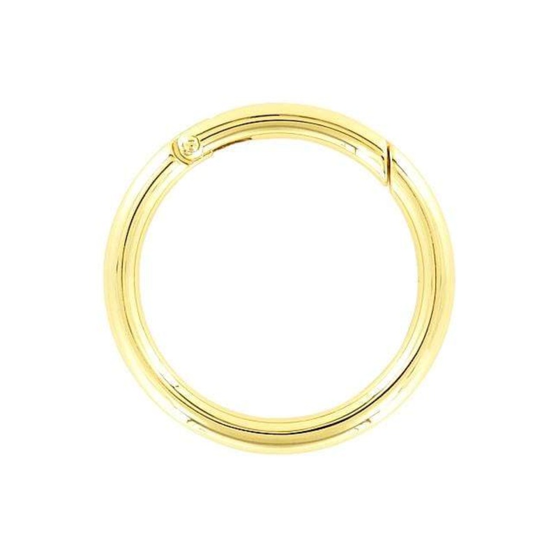 2″ Shiny Gold, Spring Gate Round Ring, Zinc Alloy, #P-2732-GOLD