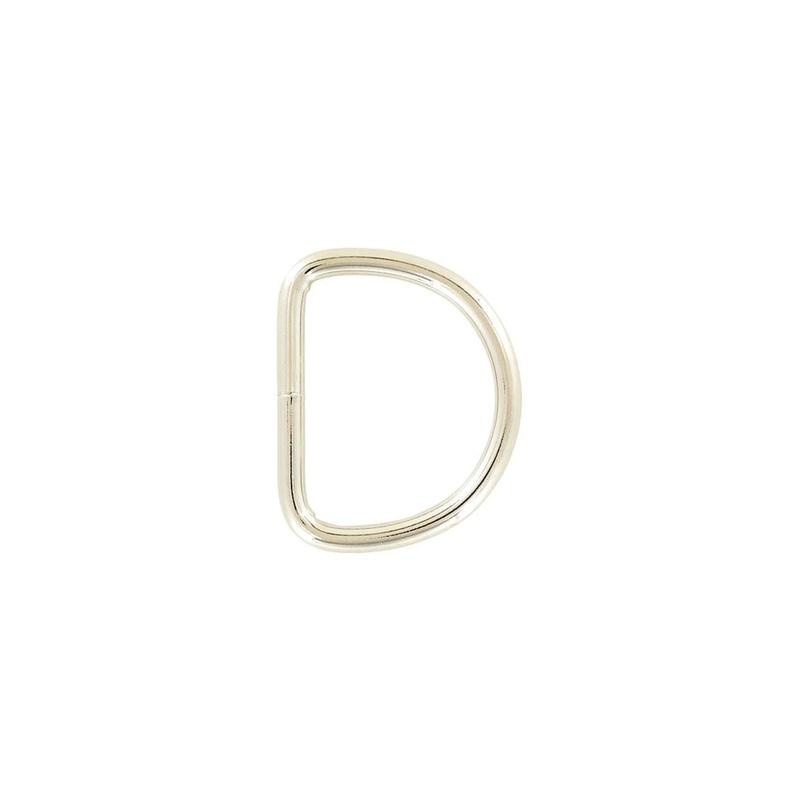 2″ Shiny Nickel, Welded D Ring, Steel, #P-2428
