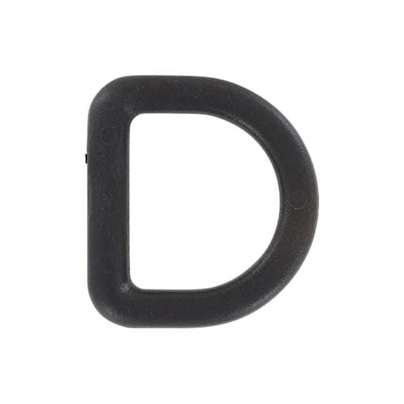 3/4″ Matte Black, Solid D Ring, Plastic, #DR-3-4