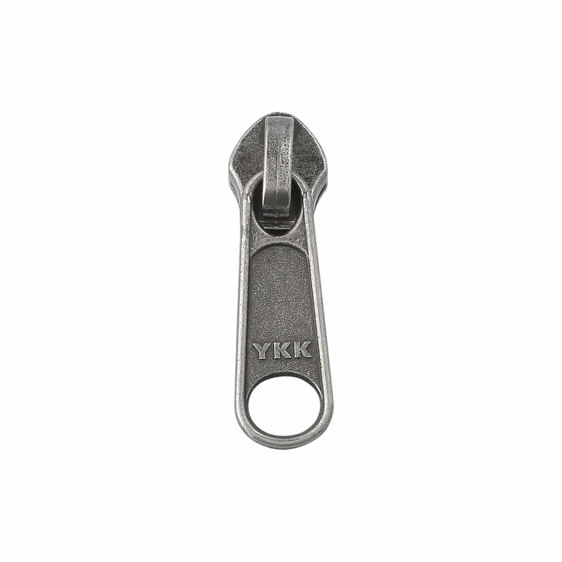 #5 Antique Nickel, Coil, YKK Long Tab Semi-Swivel Zipper Slider, Zinc Alloy, #5CN-1-ANTN