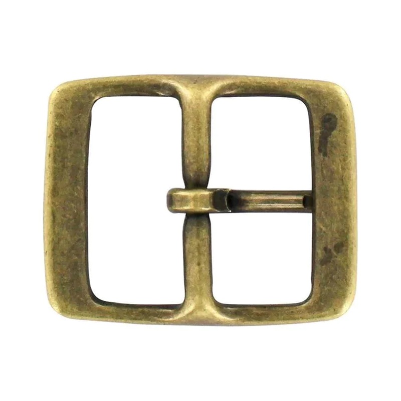 1 1/4″ Antique Brass, Center Bar Buckle, Solid Brass, #C-1343-ANTB