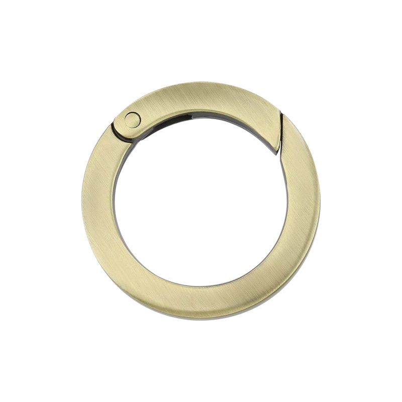 1 1/4″ Antique Brass, Spring Gate Round Ring, Zinc Alloy, #P-2768-ANTB