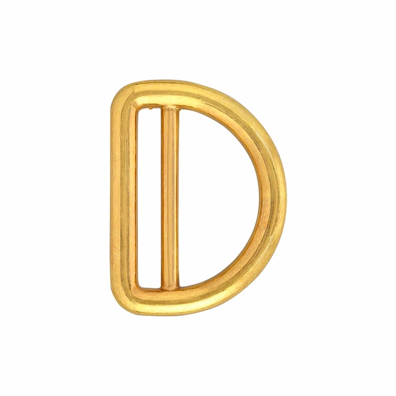 1″ Shiny Gold, Cast Double Bar D-Ring, Zinc Alloy, #C-1438-GOLD