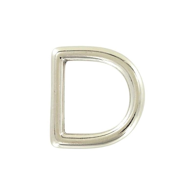 1″ Shiny Nickel, Solid D Ring, Solid Brass, #P-1338-SBN