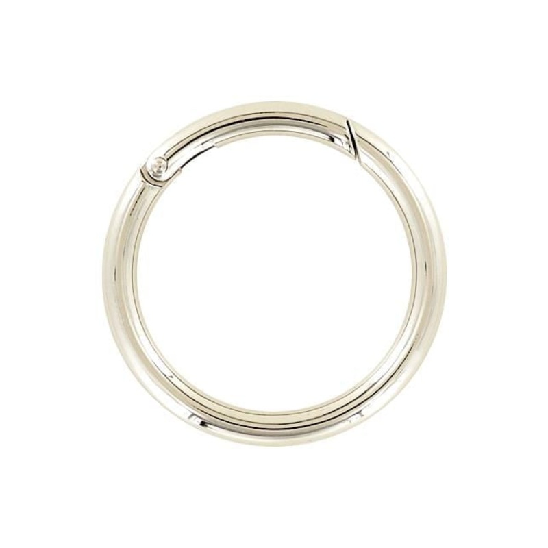 2″ Nickel, Spring Gate Round Ring, Zinc Alloy, #P-2732-NIC