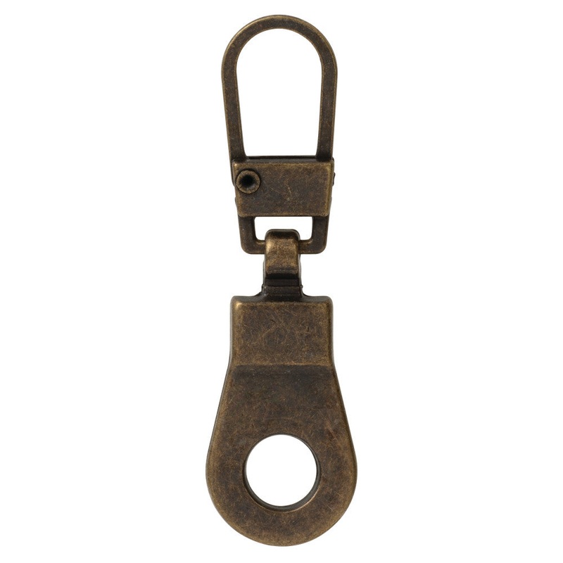 1 1/2″ Antique Brass, Zipper Pull Replacement, Steel, #ZP-35-ANTB
