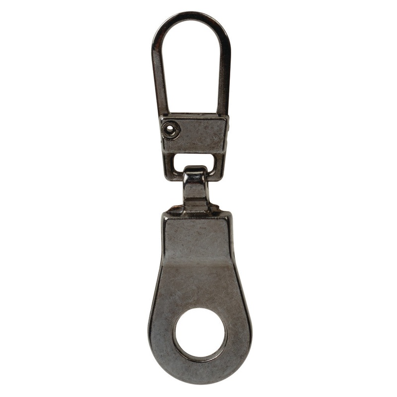 1 5/8″ Shiny Gunmetal, Zipper Pull Replacement, Steel, #ZP-35-BNIC