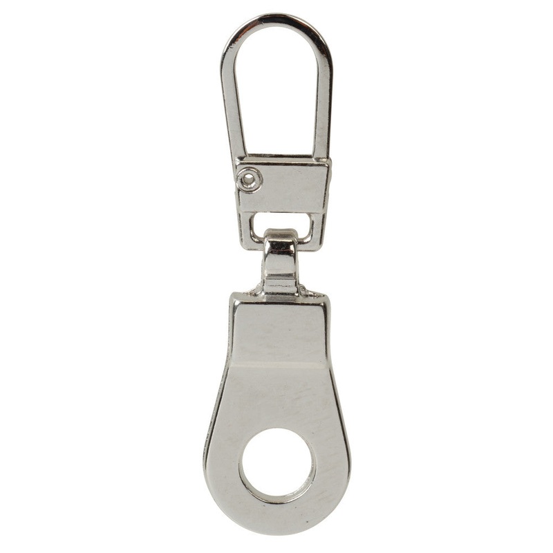 1 5/8″ Shiny Nickel, Zipper Pull Replacement, Steel, #ZP-35-NIC