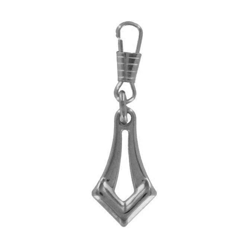 1 7/8″ Shiny Nickel, Handbag Zipper Pull Tag, Steel-PK5, #ZP-22-NIC