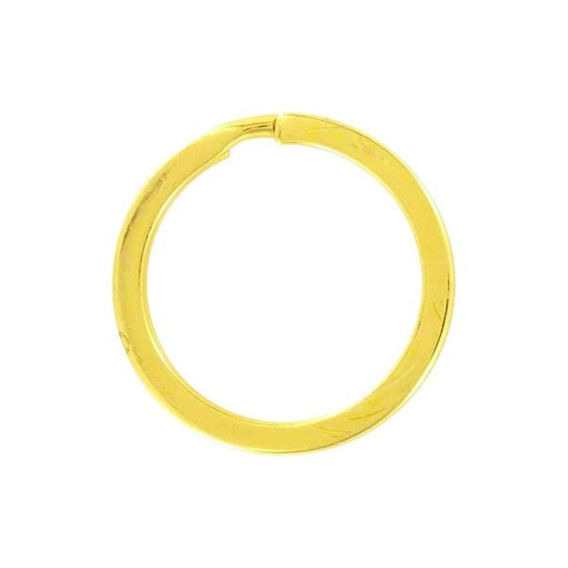 1″ Gold, Split Flat Key Ring, Steel, #L-2947-GOLD