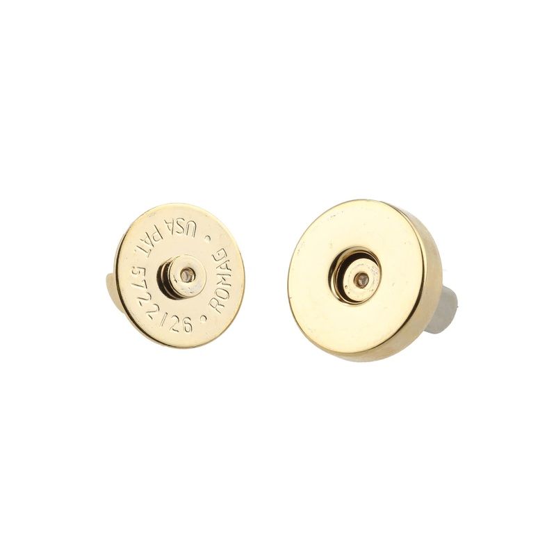 18mm Gold, Thin Profile Magnetic Snap, Steel, #P-2364-GOLD