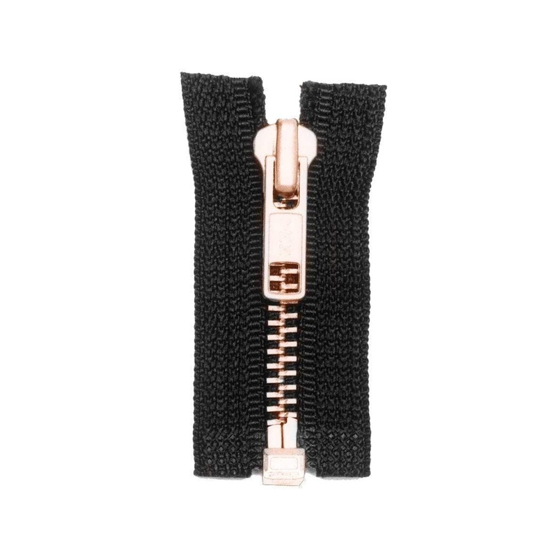 #5 Metal, Black, 20″ YKK Separating Jacket Zipper with Brass Teeth, #6JK-20-BLK-B