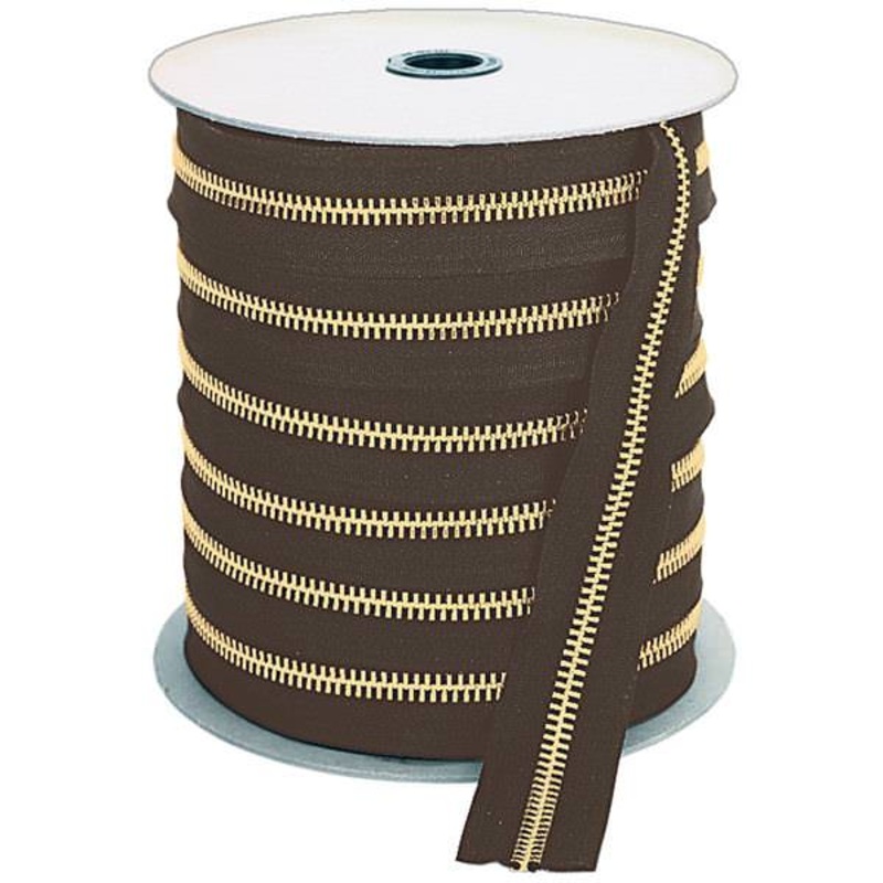 YKK #10 Bulk Zipper, Solid Brass Black