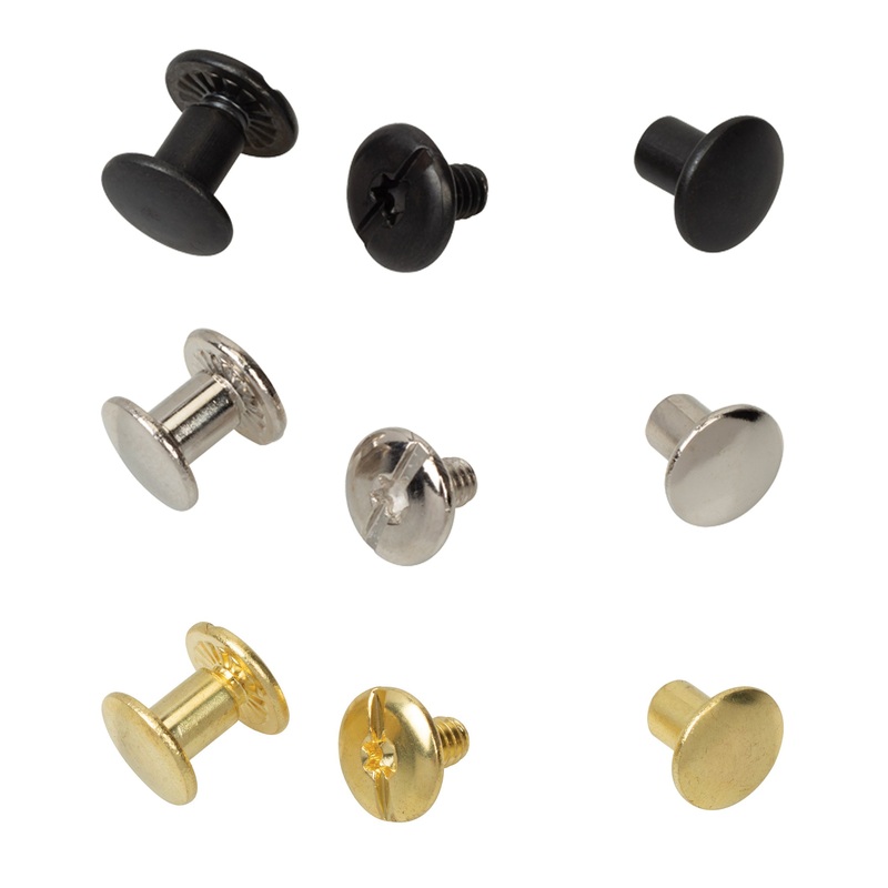 10-Pack of #D5038 Chicago Screws, Plain, 1/4″ Black