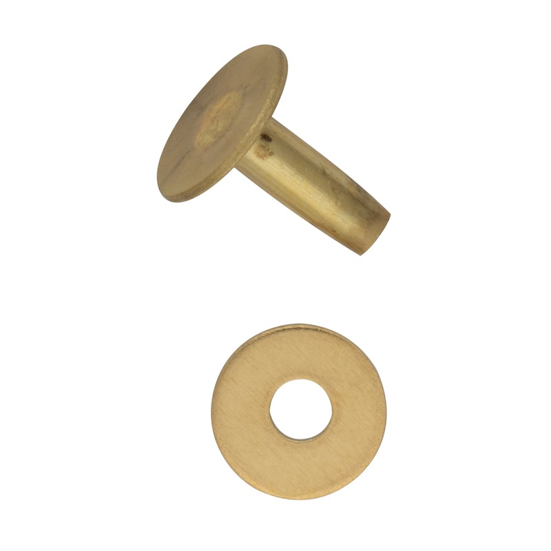 1333 #9 Solid Brass Flat Head Rivets with Burrs 1/2″