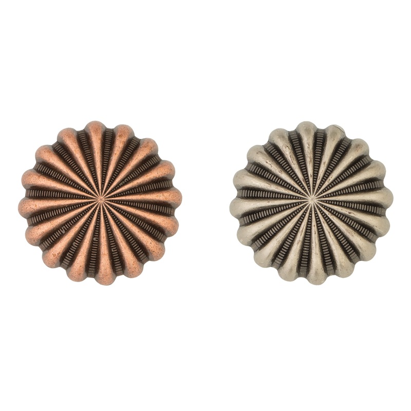 #1844 Pinwheel Concho with Post 1″ Antique Copper