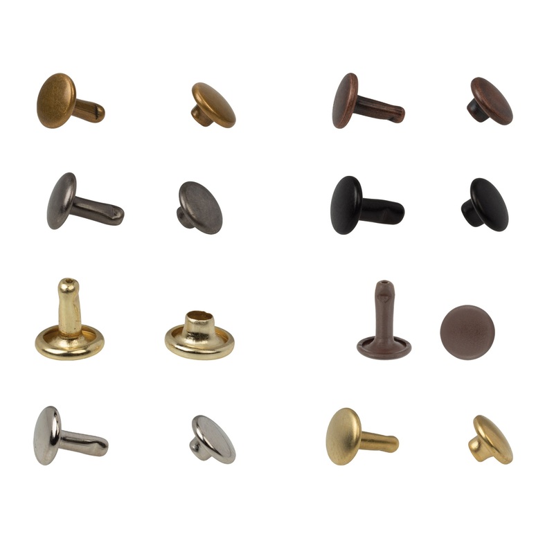 #2200 Double Cap Rivets 1/4″ Antique Brass