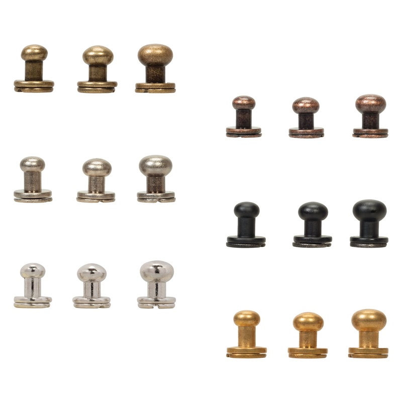 #3440 Button Screw Stud 6 mm Antique Brass