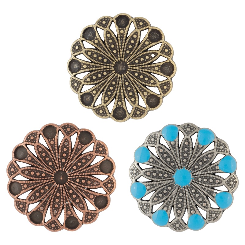 Royal Round Concho 2″ Antique Brass