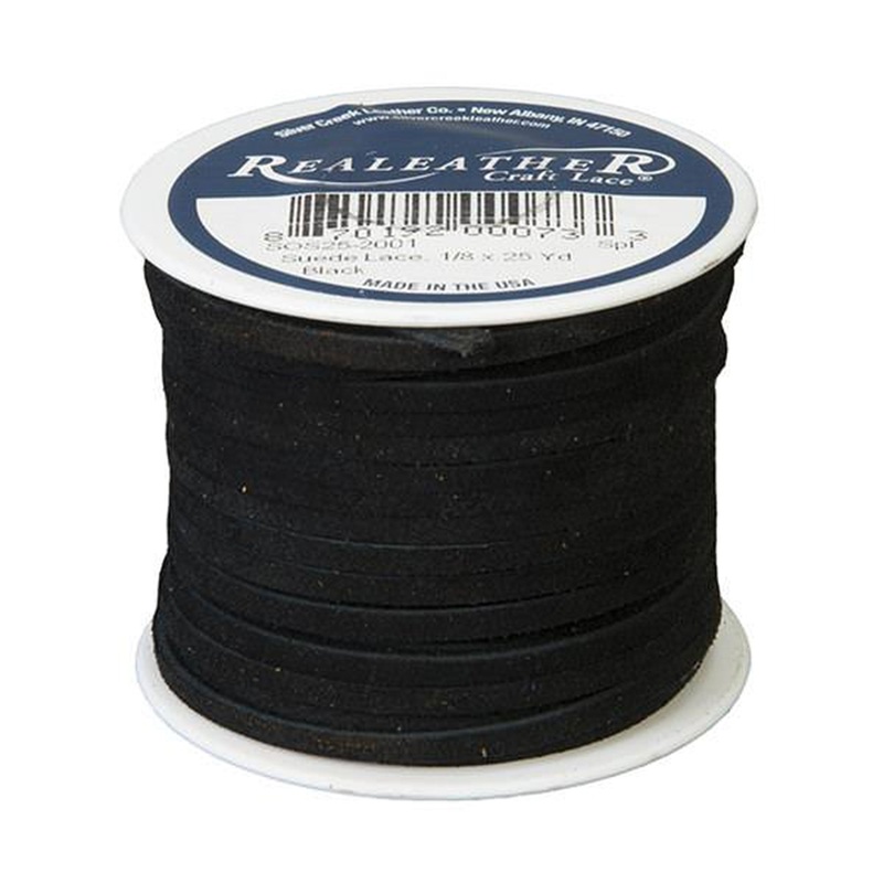 Spooled Suede Lace, 1/8″ x 25 yards Black