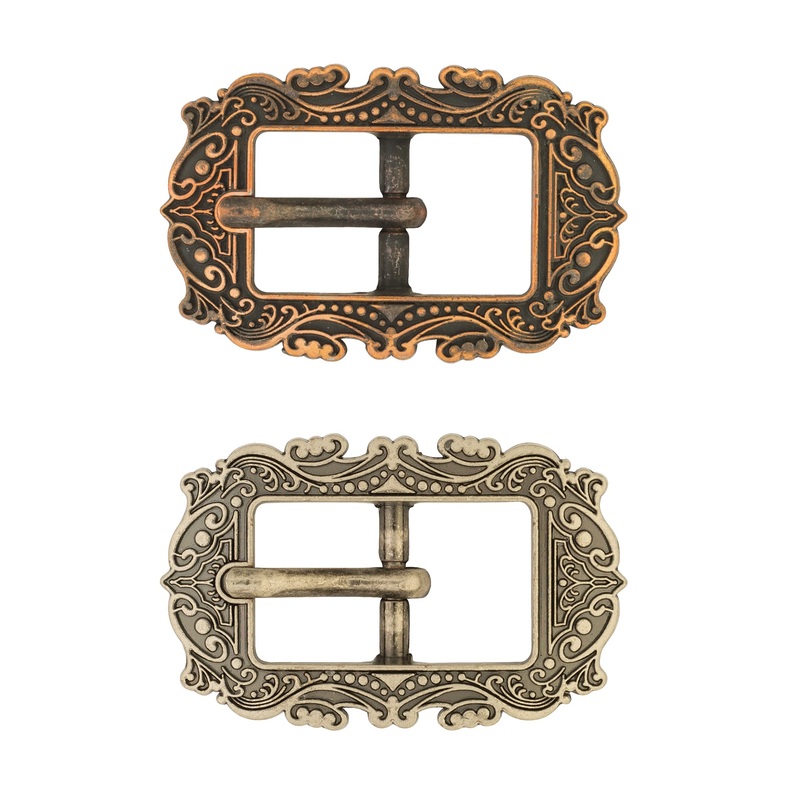 Western Floral Buckle 3/4″ Antique Copper