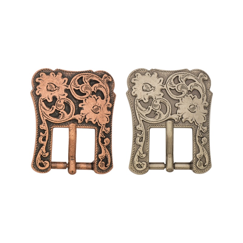 Floral Heel Buckle 5/8″ Antique Copper